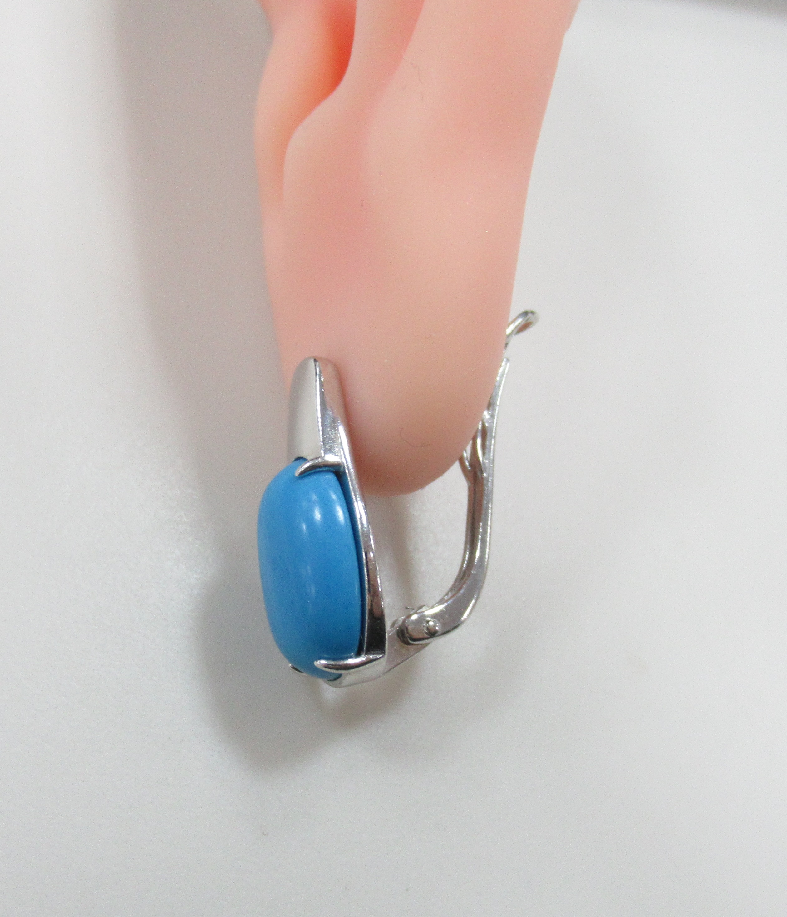Серебряные серьги с бирюзой